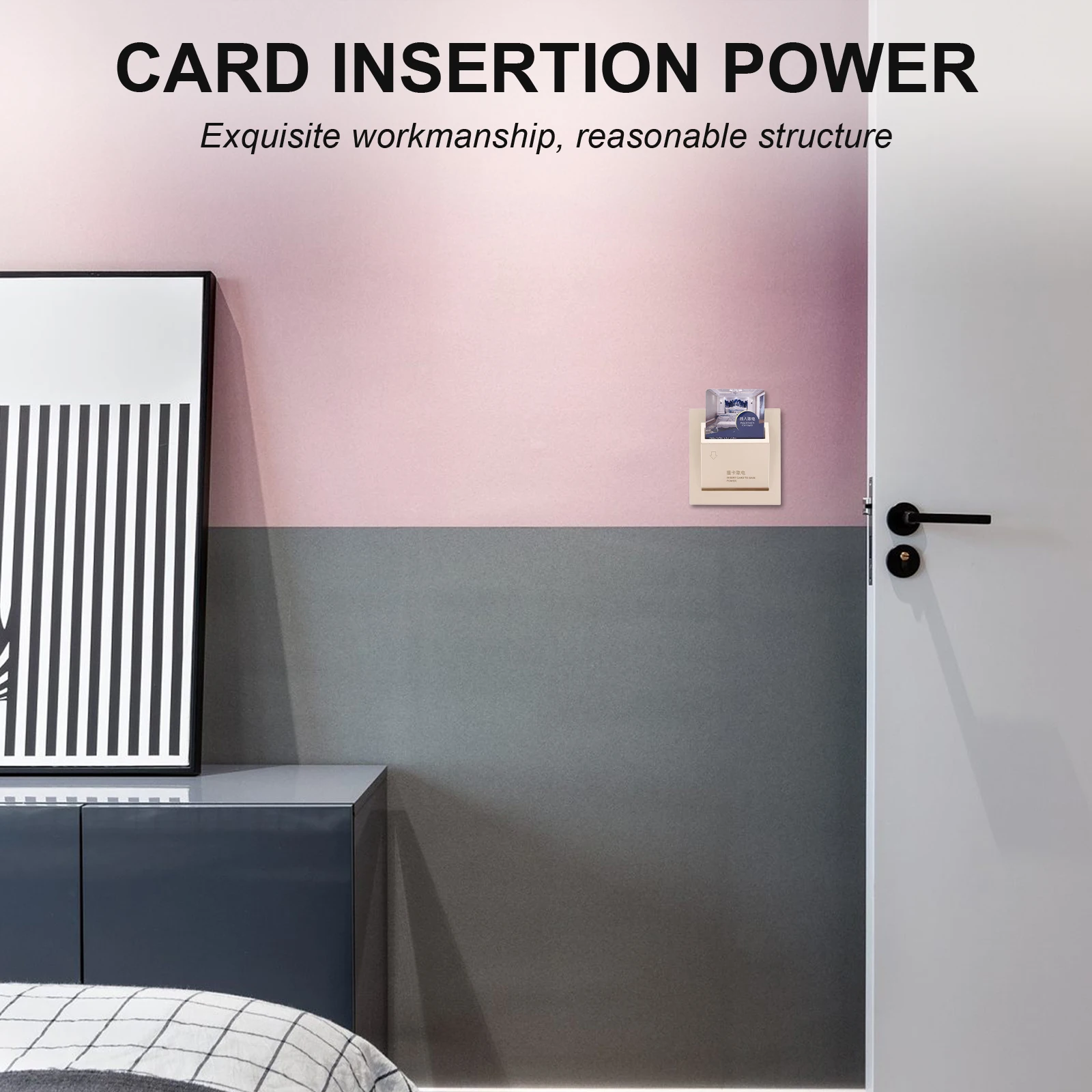 

40A Card Insertion Hotel Energy Saving Panel Golden PC High Current Capacity Multiple Devices Simple Elegant Design