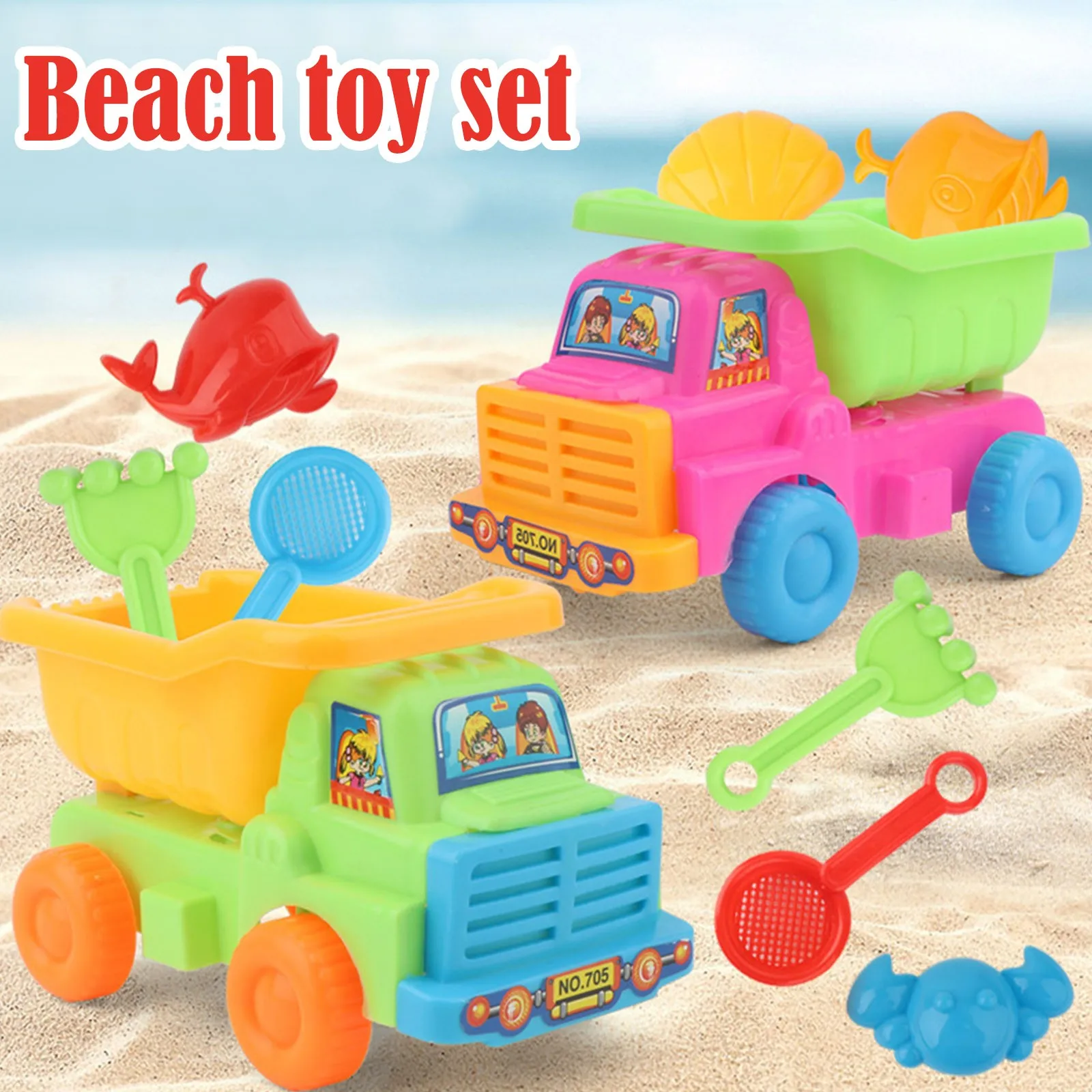 5 Piece Beach Toy Sand Set Sand Play Sandpit Toy Summer Outdoor Toy