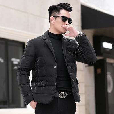 2023 new arrival winter jacket 90% White Duck down lapel jacket men,thicken warm high quality parkas trench coat size M-5XL