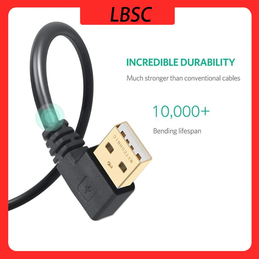 Krótki kabel USB 2.0 typ A męski na Mini B kabel do ładowarki USB, podwójny kąt prosty 90 stopni 5 złoty Pin Plated 25CM