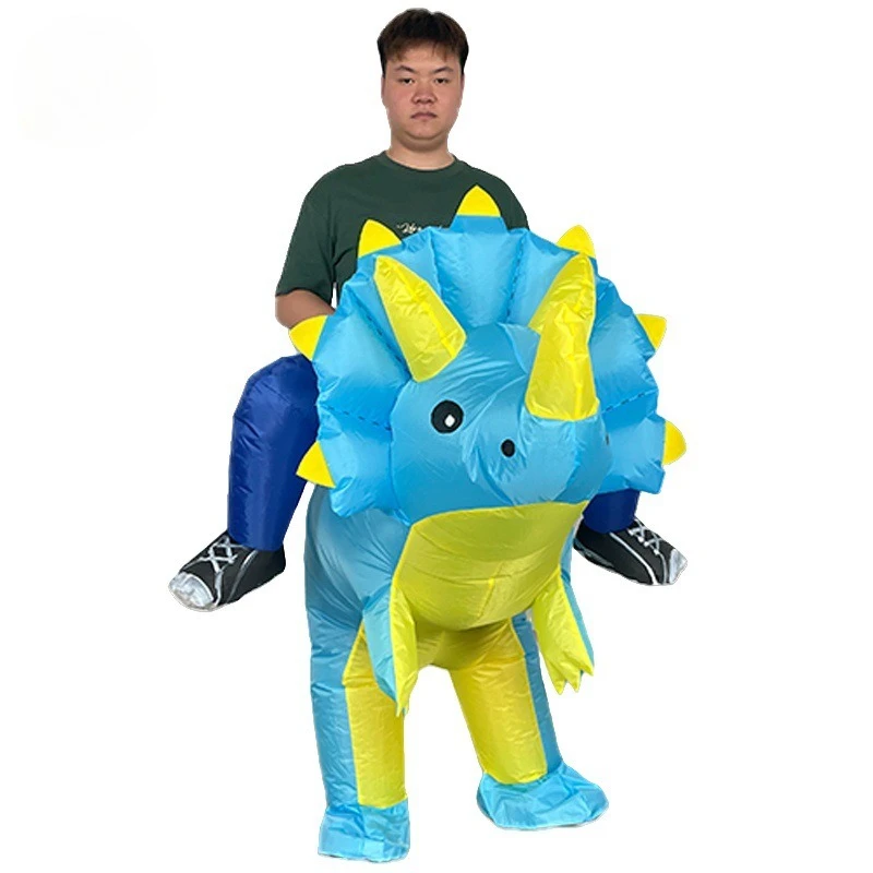 

Halloween Carnival Ride Triceratops Inflatable Festive Party Stage Performance Props Costumes for Adult Kids Cosplay Show