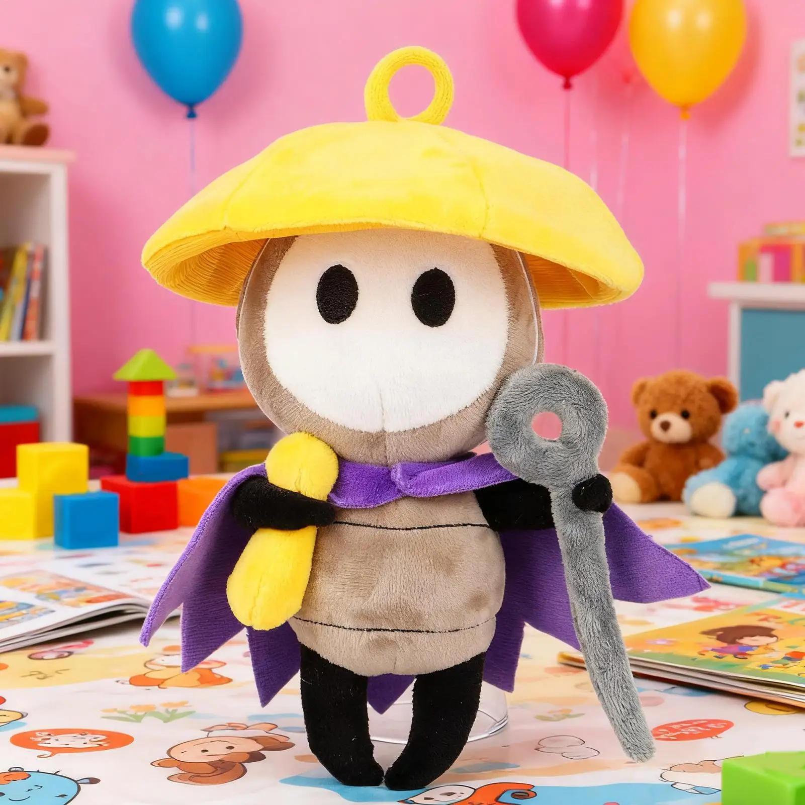 카툰 펀 핫셀 옐로우 햇 나이트 플러시 토이 인형 홀로우나이트 쿠션 플러시 토이 홈 데코 어린이 선물