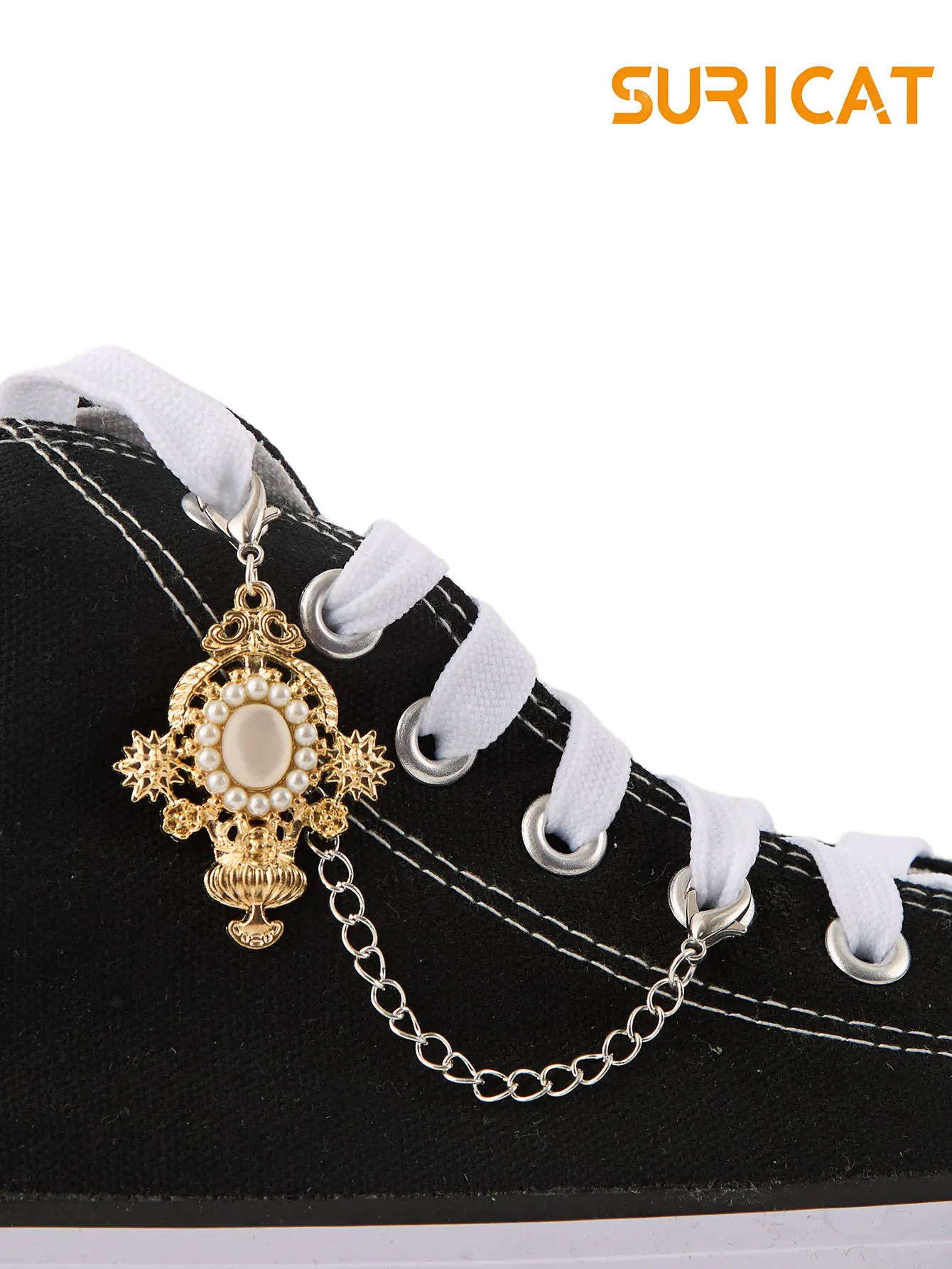 Gothic Punk Style Single-Piece Personalized Pendant Shoe Chain, Suitable for Casual Shoes, Sneakers, Canvas Shoes, Boots, DIY Shoe Accessories, Detachable and Reusable