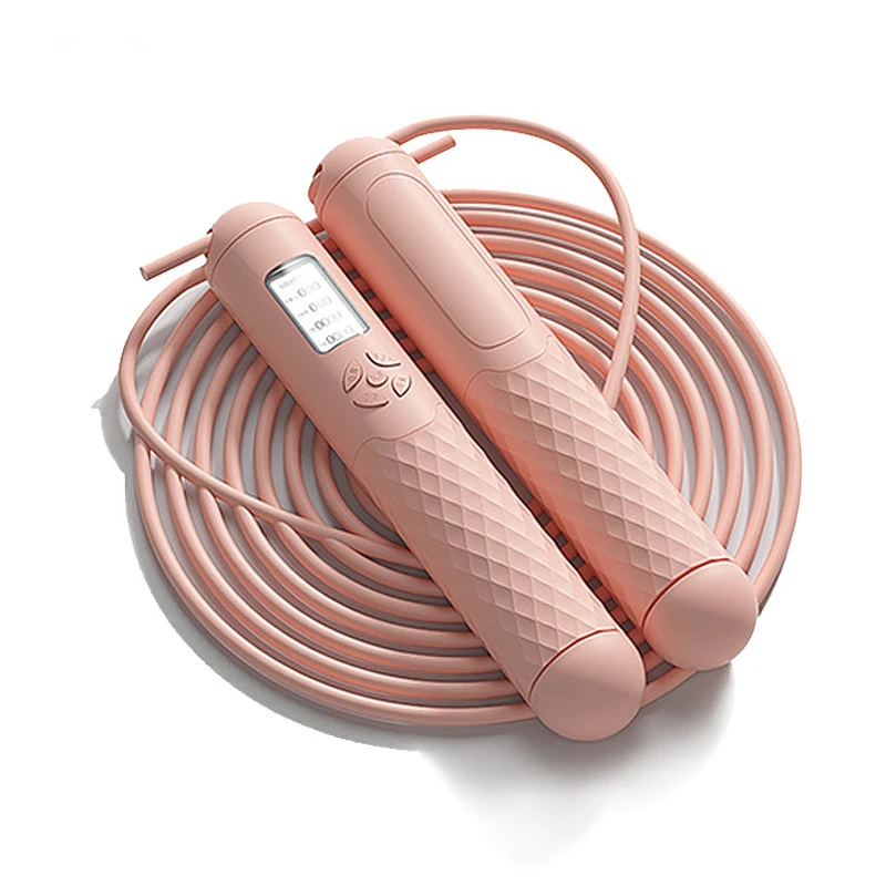 

Pink Intelligent Electronic Auto Count Cordless Jump Rope for Fat Burning Fitness Tool Household Outdoors Sports Skipping Rope