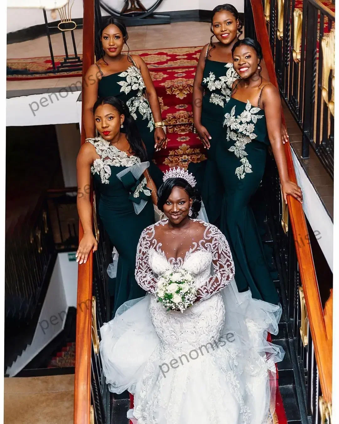 Abito da sposa a sirena sudafricana personalizzato in pizzo Sweep Train con perline Abiti da sposa Plus Size Vestido De Novia di lusso