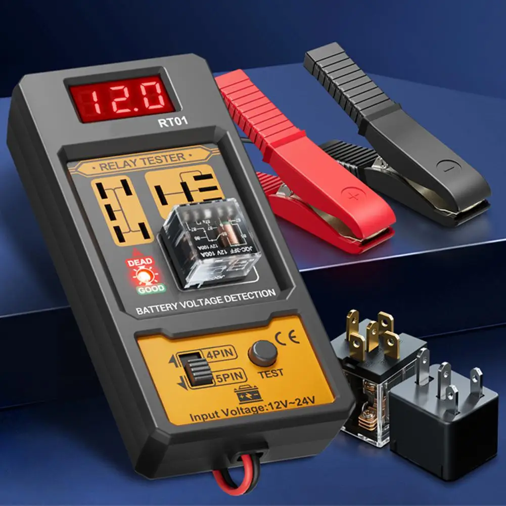 2025 NEW 12-24V Automotive Relay Tester Four Foot Five Battery Foot Precision Analyzer High Voltage Instrument Testing Rela H6V7