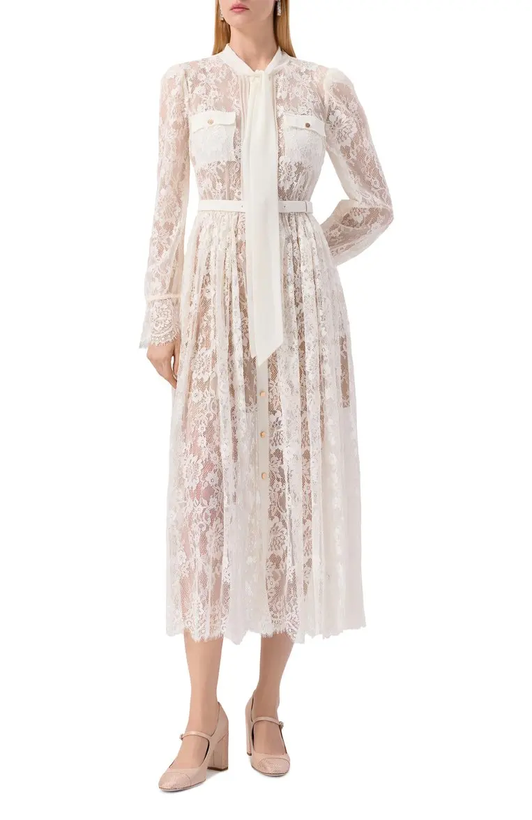 

Белое кружевное платье, женское однобортное платье с длинным рукавом, элегантное винтажное облегающее платье с поясом, шикарное длинное тканевое женское весеннее платье