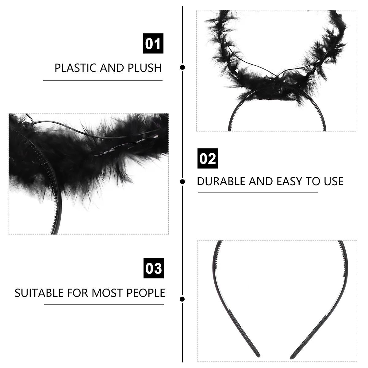 

2Pcs Angel Headb Lightweight Kids Adult Performance Hair Accessory Cosplay Headdress Photos Props Gift