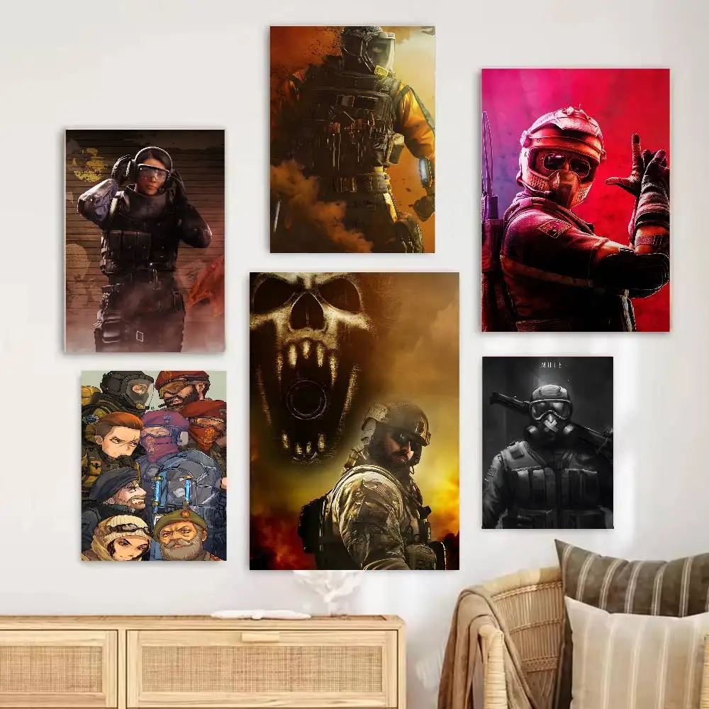 لعبة قوس قزح ستة الحصار ملصق فني ذاتي اللصق ملصق مضاد للمياه مقهى غرفة النوم جدار ديكور #5