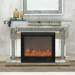 European and American mirror simulation 3D atomized fireplace, glass living room decoration furniture, electric heating stove,