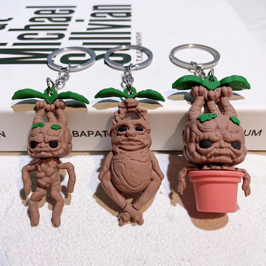 Mandrake Grass PVC Keychain para Homens e Mulheres, Chaveiros, Estátua Estatueta, Pingente, Favores Do Partido, Presentes, Atacado