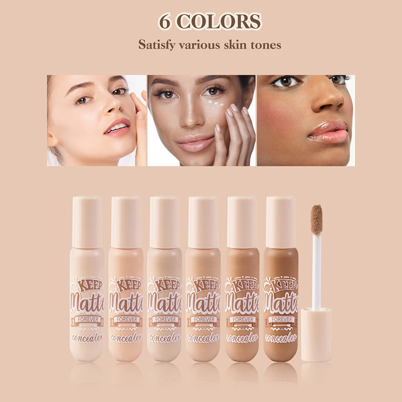 6 Farben flüssige Concealer Stick Foundation Creme feuchtigkeit spendende vollständige Abdeckung Akne dunklen Kreis natürliche matte Concealer Creme Make-up