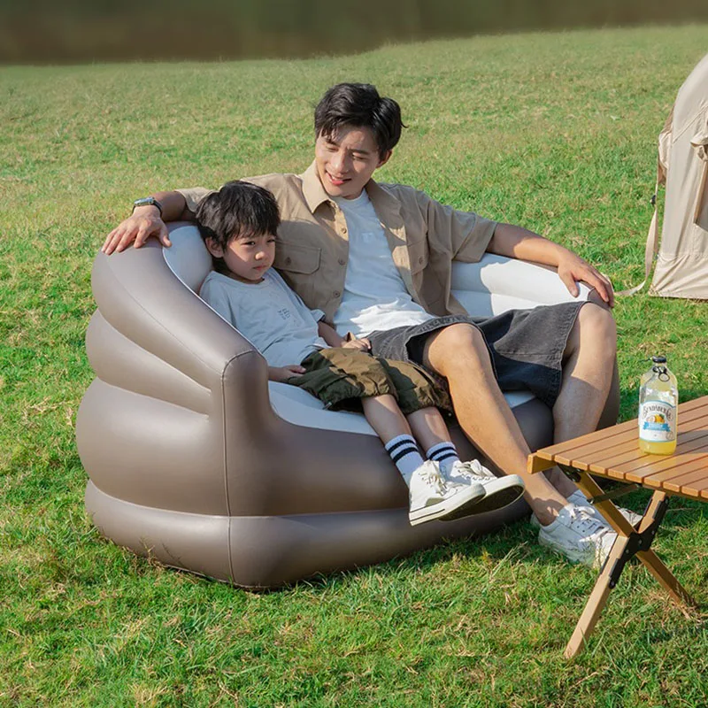 Camping Inflatable Sofa Portable Air Lounger Bed Outdoor Travel Lightweight Waterproof Comfortable Sleeping Napping Garden
