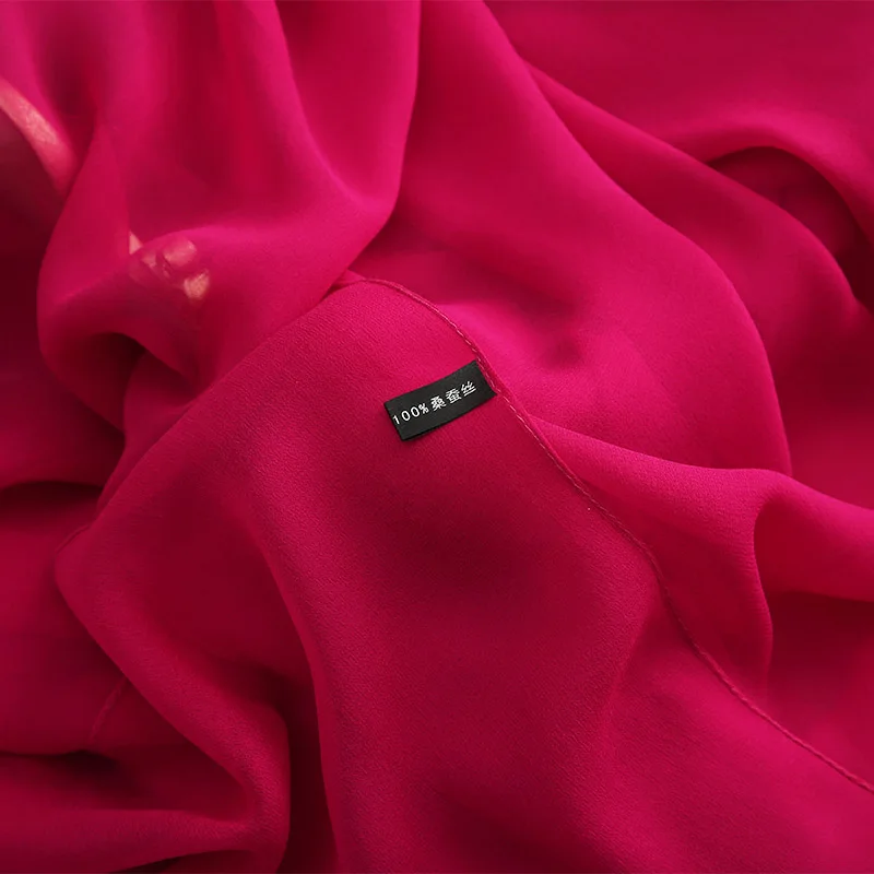 Hoge kwaliteit roze rood 100% zijde Qiaoqi lange sjaal dames lente, herfst en winter zomer