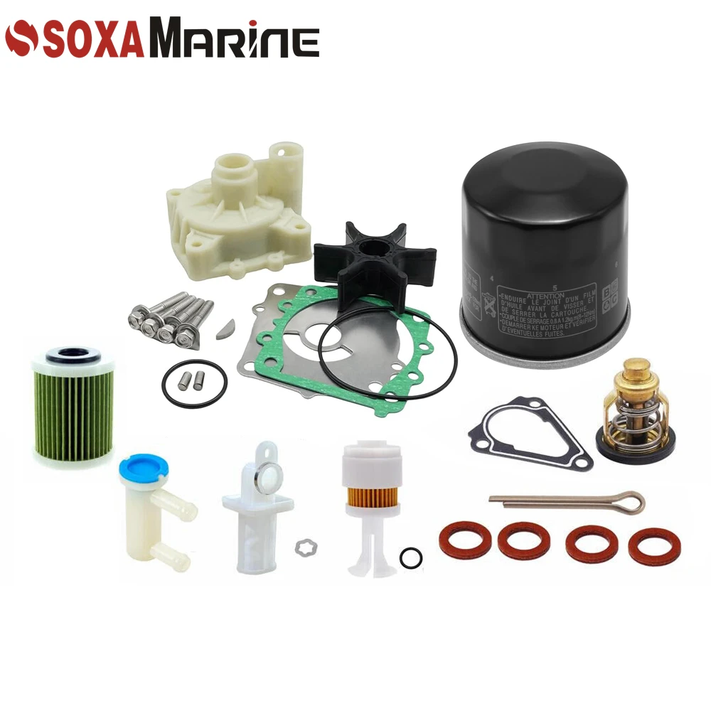 Outboard Maintenance Kit for Yamaha F 150 A B D F w/ Thermostat Oil Fuel Filter