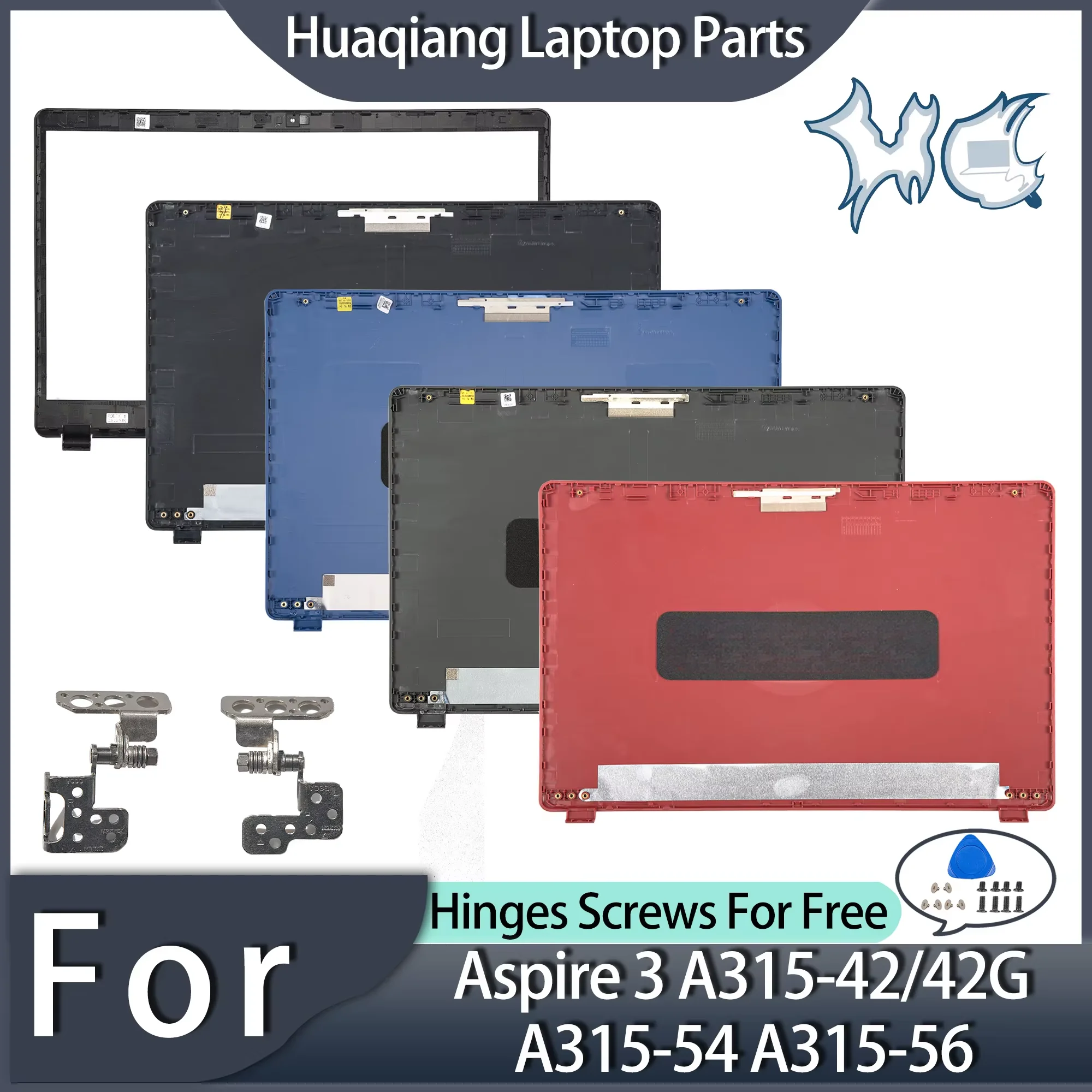 

Laptop Top Case For Aspire 3 A315-42 A315-54 42G/54K/56 N19C1 LCD Back Cover Front Bezel Hinges Replace Black/Gray/Blue/Red