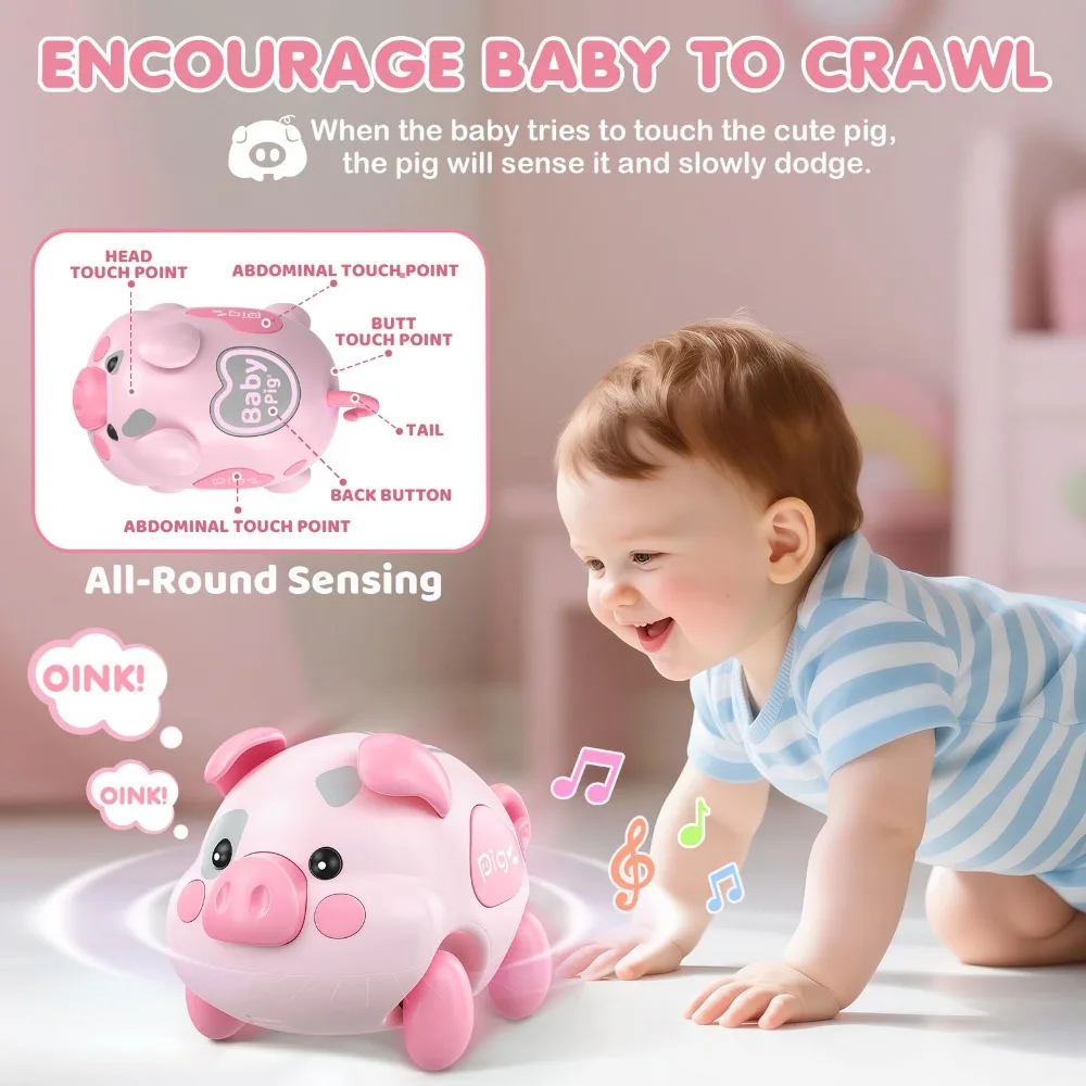 Intelligent Sensing Musical Rechargeable with Light Music Musical Piggy Crawling Training Multifunctional Newborn