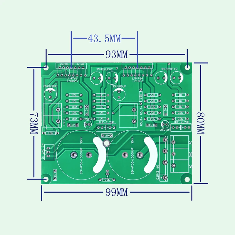 Kavucs 60w*2 LM4766 2.0 Channel Power Amplifier Board Kit DIY BTL Output with Rectifier Filter HIIF Power Amplifier Audio