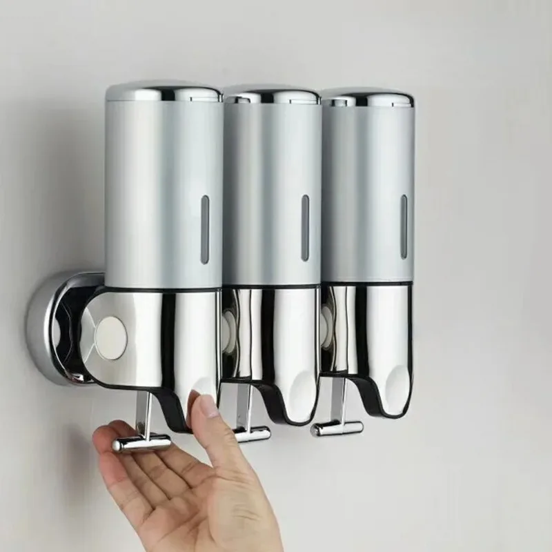 Wall mounted shower set - stainless steel hand sanitizer shower, 3-bedroom shampoo dispenser