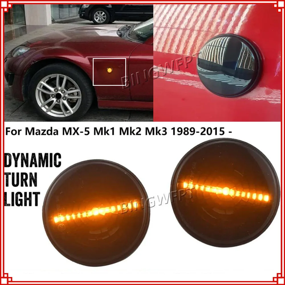 

NEW 2PCS Turn Signal Light For Mazda MX5 MX-5 MK1 MK2 MK3 1989-2015 LED Side Marker Light Repeater Lamp Flowing Indicator Lamp