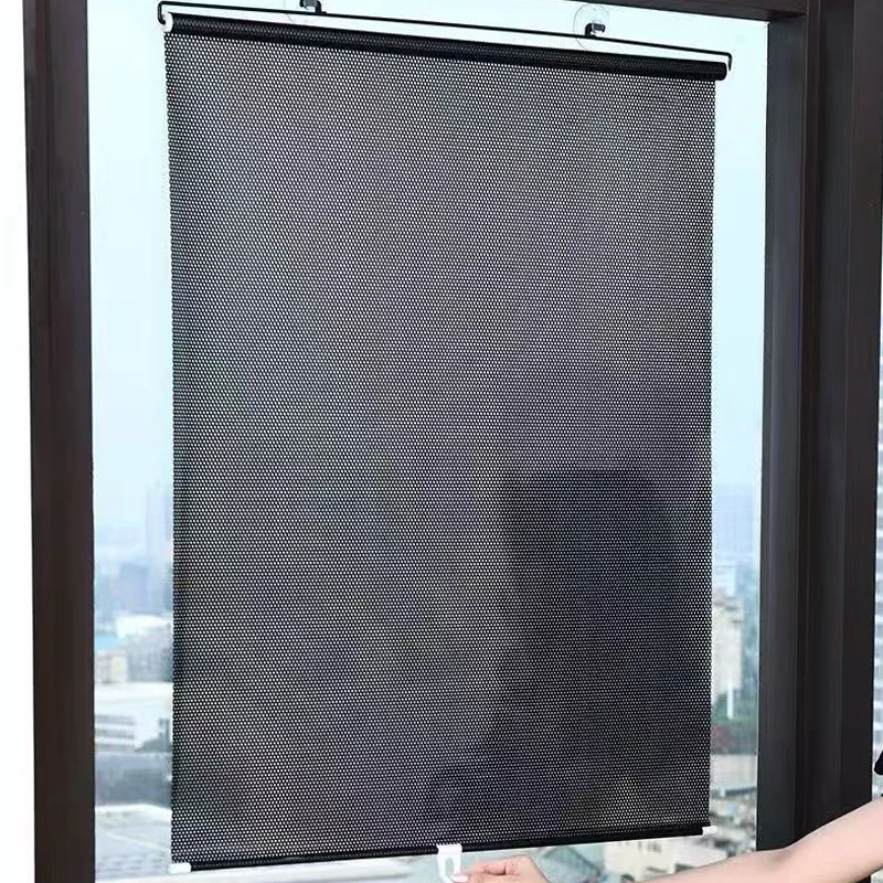 Suction Cup Blackout Curtains, Blinds, Wrinkled Drilled Roller Blinds, Terrace Decoration, Nail Free Bedroom