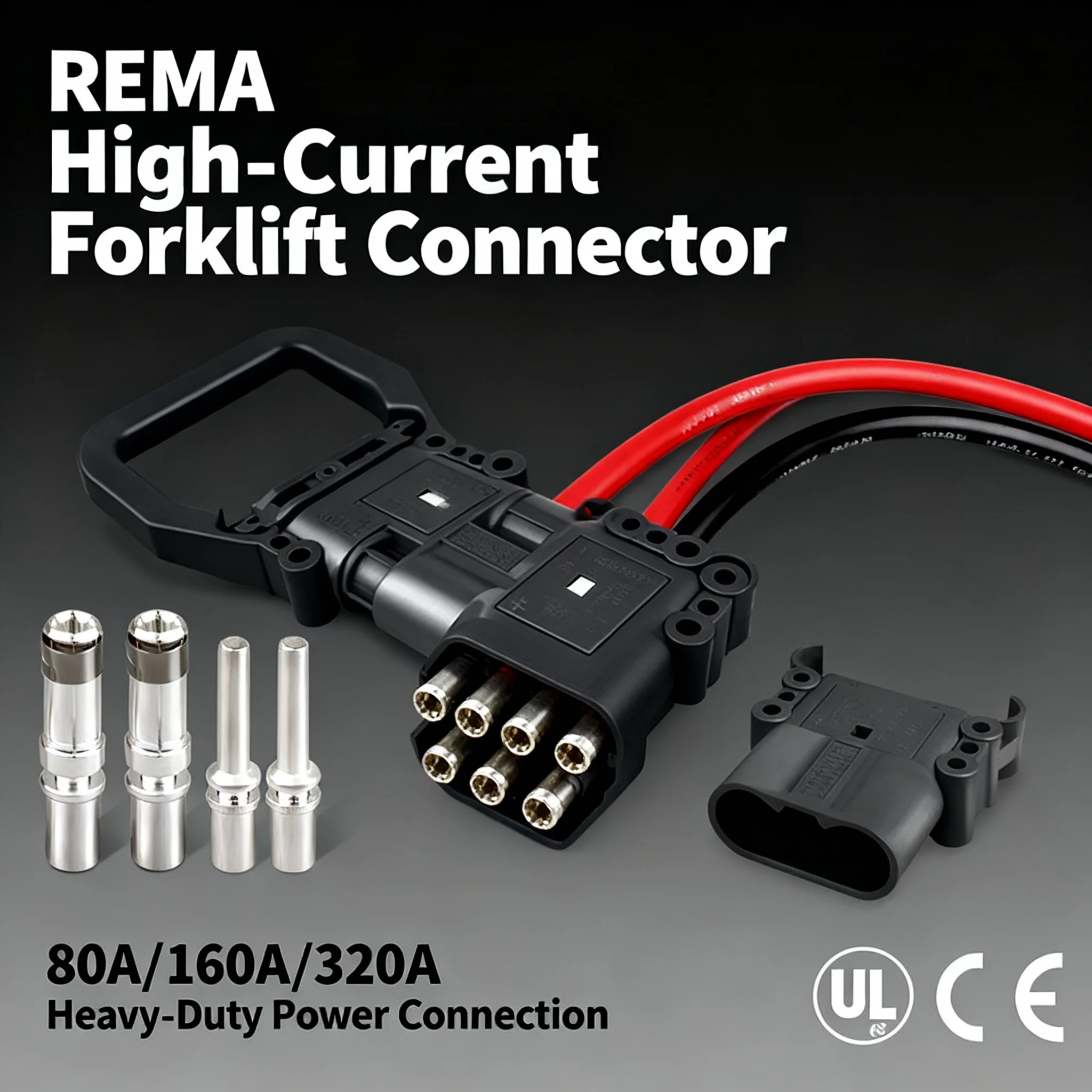 Rema Large Current Forklift Connector 80A 160A 320A Male And Female Plug Battery Charging Connector Quick Connector