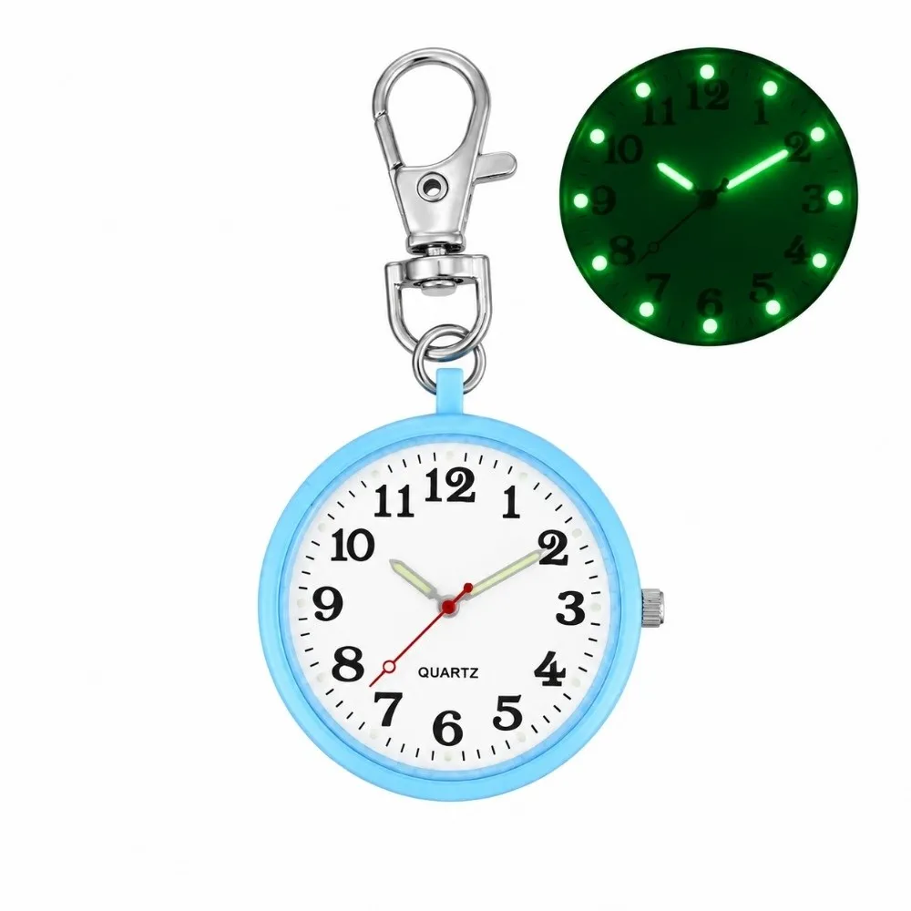 Vintage Luminous Pocket Watch Round Mini Quartz Clock Ultra Thin Portable Keychain Watch Nurse
