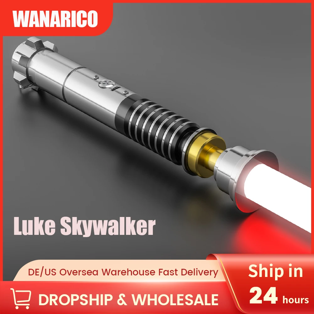 Wanarico Luke Lightsaber Voor Skywalker Smooth Swing Metalen Handvat 1 Inch Diameter Soundfonts En Kleur Veranderende Geschenken Met Blade
