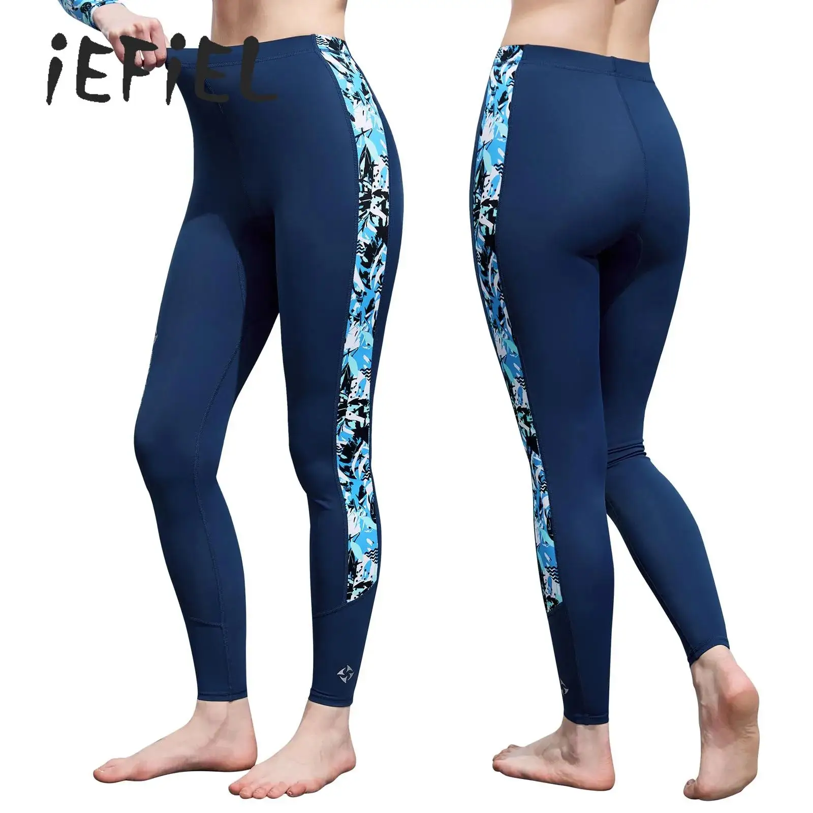 

Quickdry Swim Pants Women Floral Swim Leggings High Waist Sun Protection Stretchy Swim Long Pants for Surfing Diving Swimming