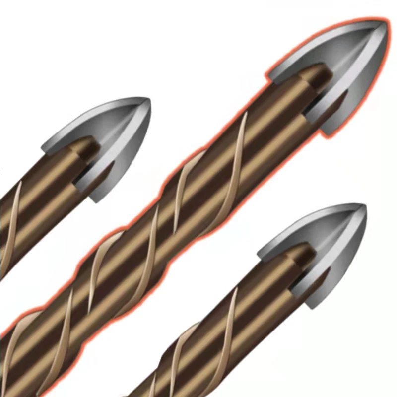 JUSTINLAU-brocas hexagonales cruzadas para azulejos, abridor de agujeros de hormigón de Cerámica y Vidrio, tamaños de taladro triangular de aleación