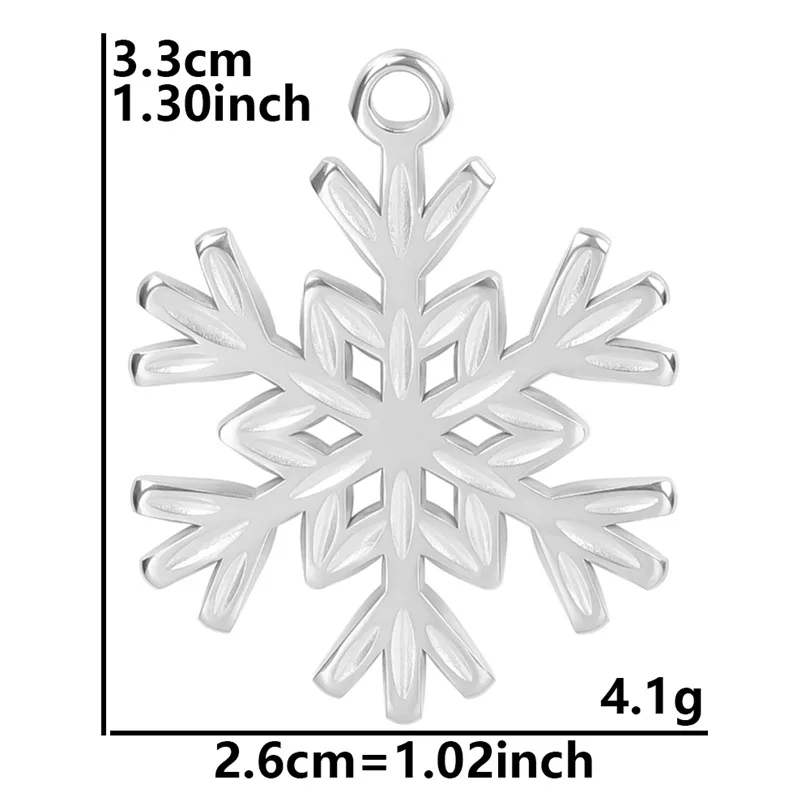 

3PCS Fashion Stainless Steel Snowflake Pendant Niche Personalized Jewelry DIY Handmade Accessories Wholesale Direct Sales