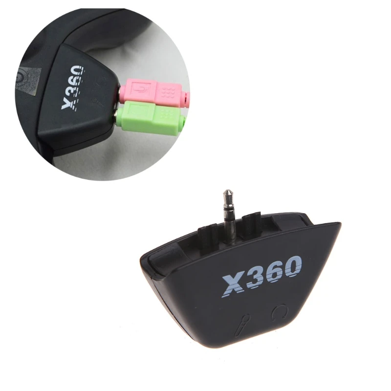 Black 2.5mm Microphone Headset Earphone Converter Adapter For Xbox 360 Drop Shipping