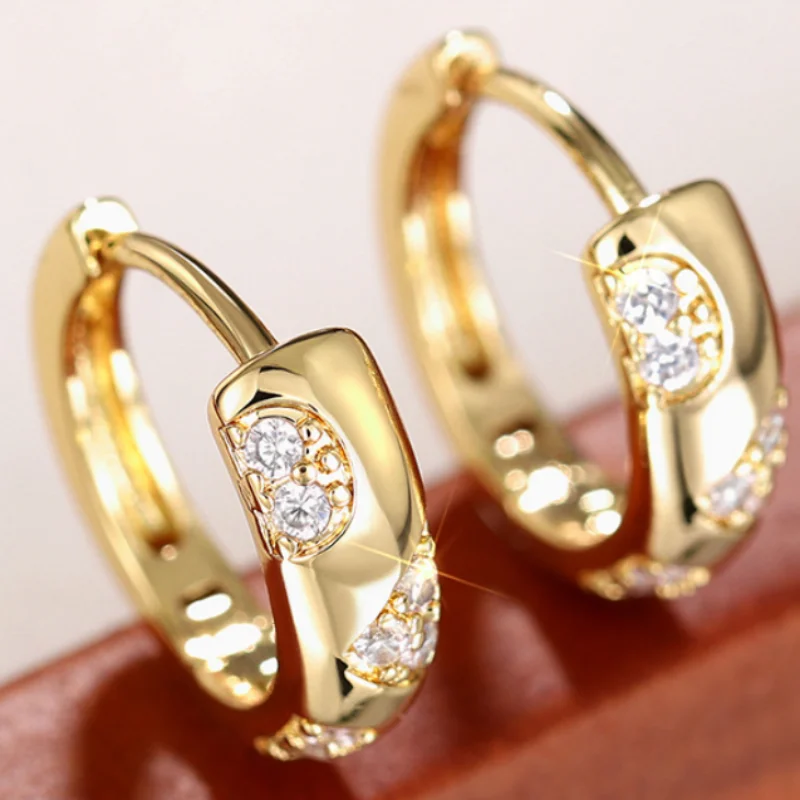High end design, personalized luxury, attending banquets with inlaid zircon ear clasps, women's socialite style, fashionable acc