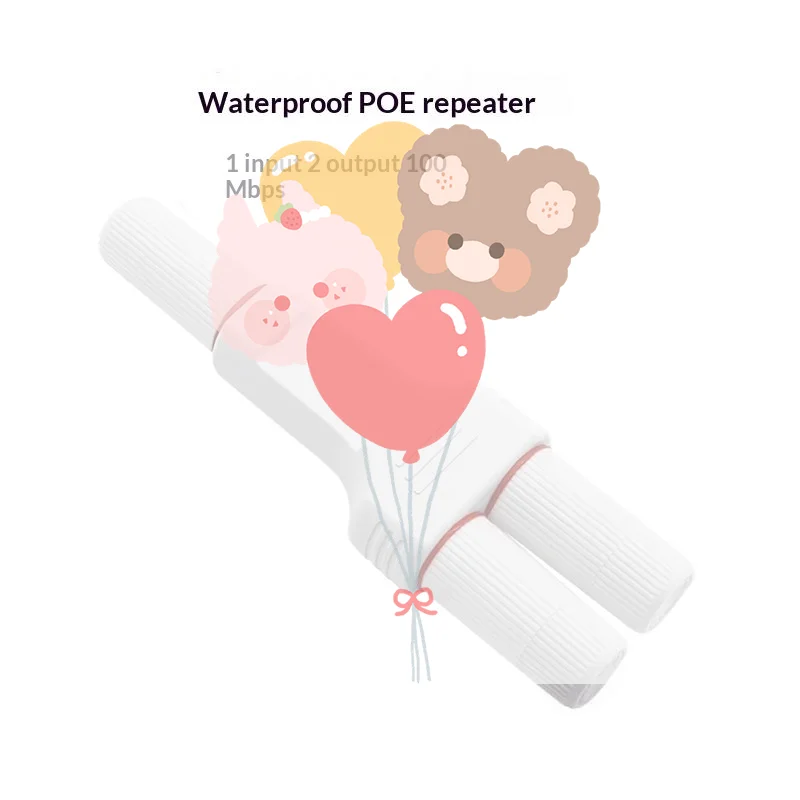 Waterproof PoE Splitter 1 In 2 Out Extender 250m Extension Standard 10/100Mbps Ethernet PoE Repeater For IP Camera Plug And Play