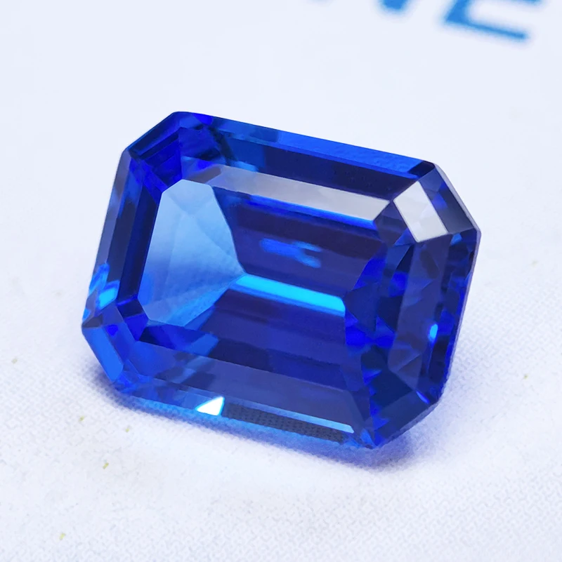 Lab Grown Cobalt Spinel Emerald Cut Blue Demon Color Charms Gemstones for Diy Jewelry Making Material Selectable AGL Certificate