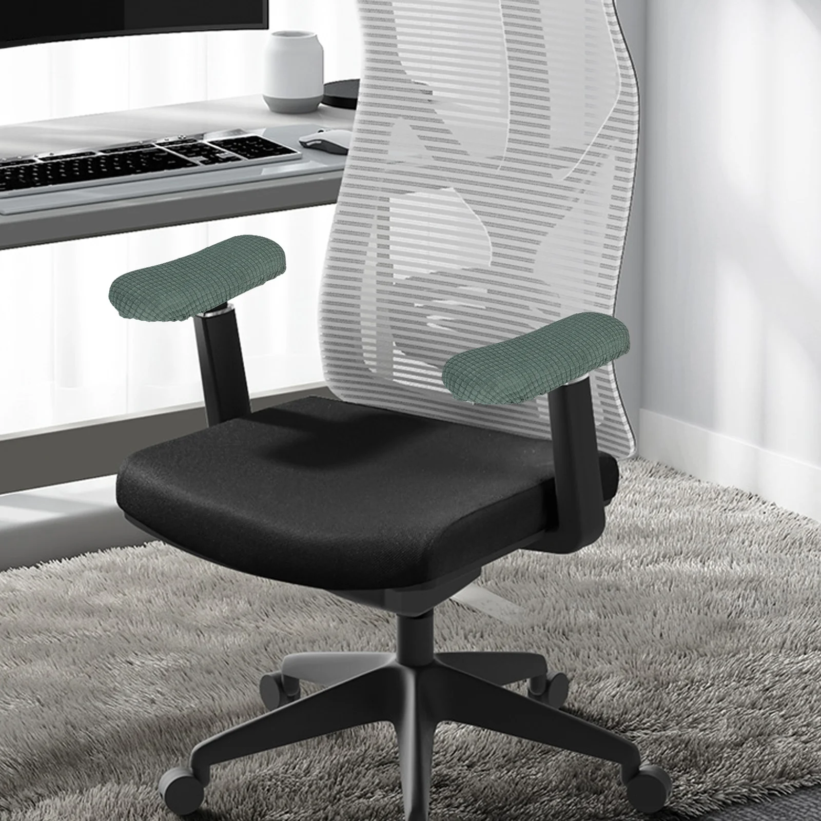 

1Pair Stretchable Armrest Covers for Office Chair Waterproof Elastic Protection Anti Dust Cover for Desk Chair Arms Home Office