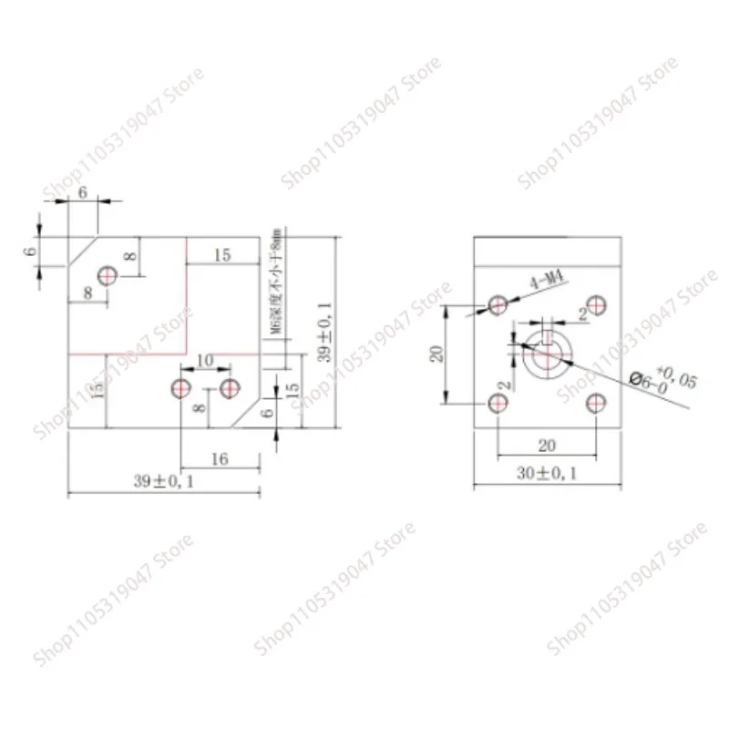 6MM Output Hole Type High Precision Right Angle Steering Gearbox 1 Module 20 Teeth Commutator Gear 2000RPM Aluminum Alloy Shell