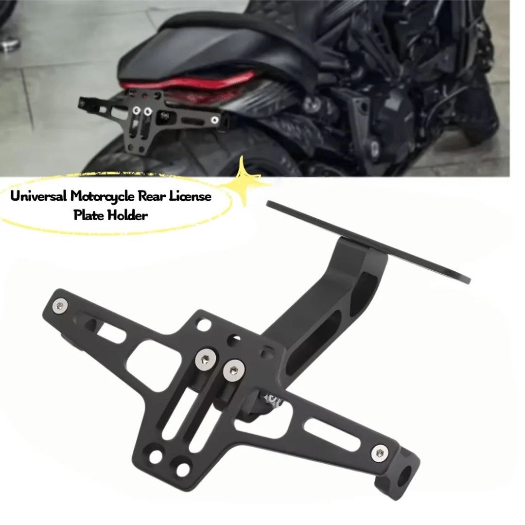 Universal motorcycle license plate holder bracket CNC adjustable rear mudguard eliminator motorcycle rear gear installation