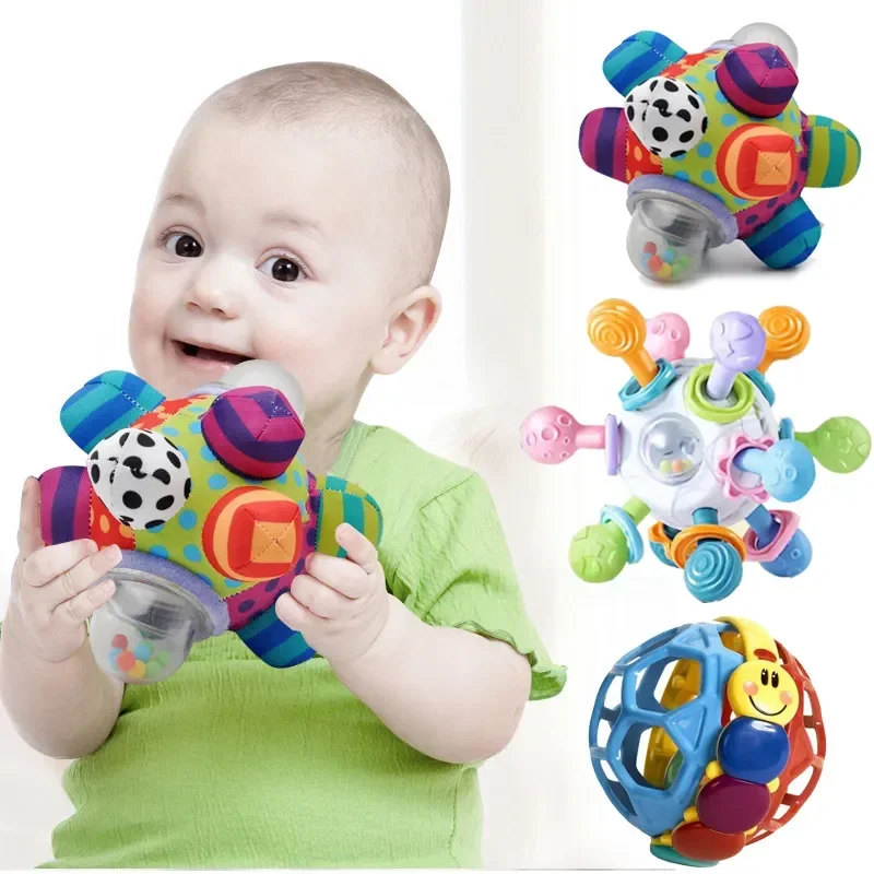 Baby Toy Ball Rattles Soft Ball Toy Newborn Grasping Teethers Hand Bell Sensory Toys Kids Educational Toys for 0-12 Months Baby