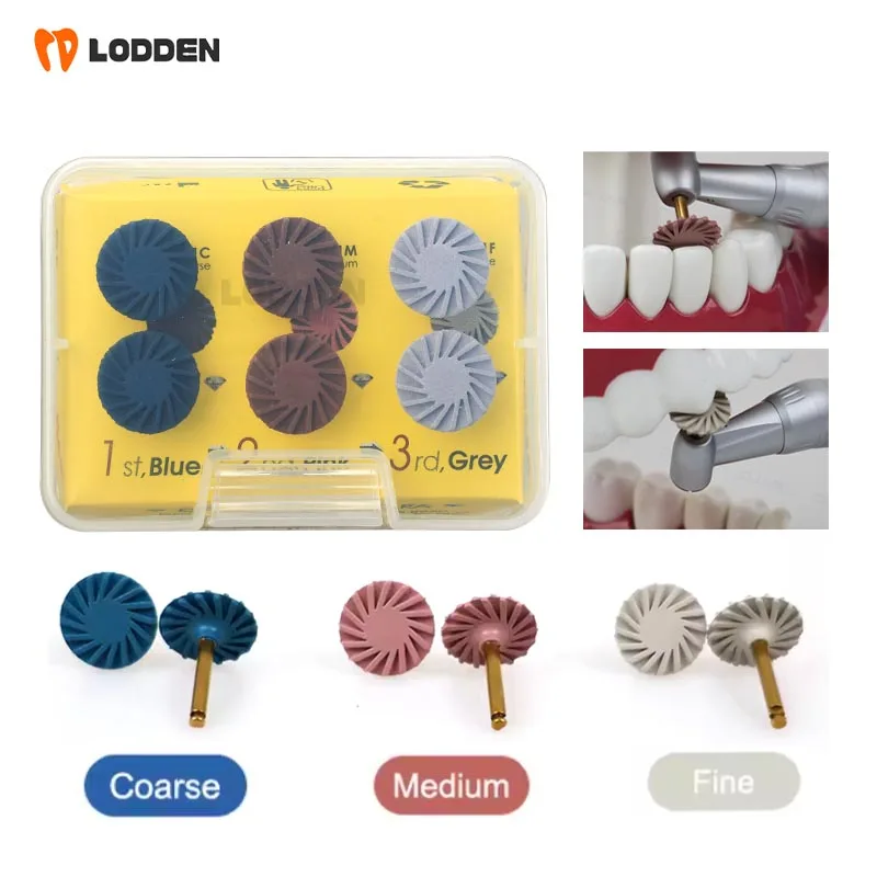 

6pcs/Set Dental Rubber Polisher Composite Resin Polishing Diamond System RA 14mm Dentistry Polish Wheel Dental Flex Burs Tools