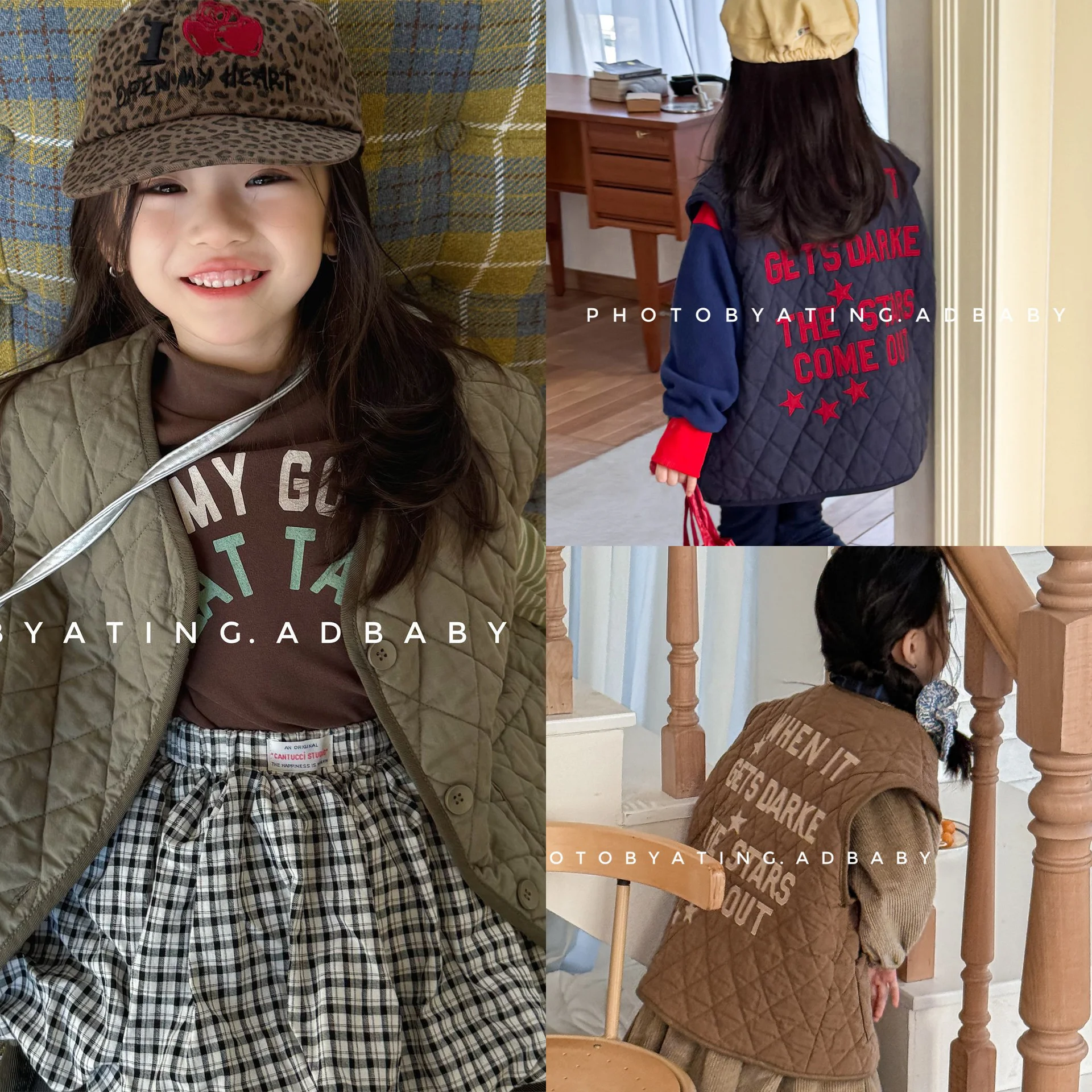 

Children's Vests 2025 Autumn Winter Korean Baby Girls Vest Quilted Embroidered Cotton Waistcoat Boys Sleeveless Warm Jacket Vest