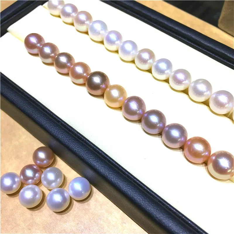 1Pc Natural freshwater pearls High quality AAAA grade semi-hole round no beads Beads made DIY necklace Earrings Jewelry