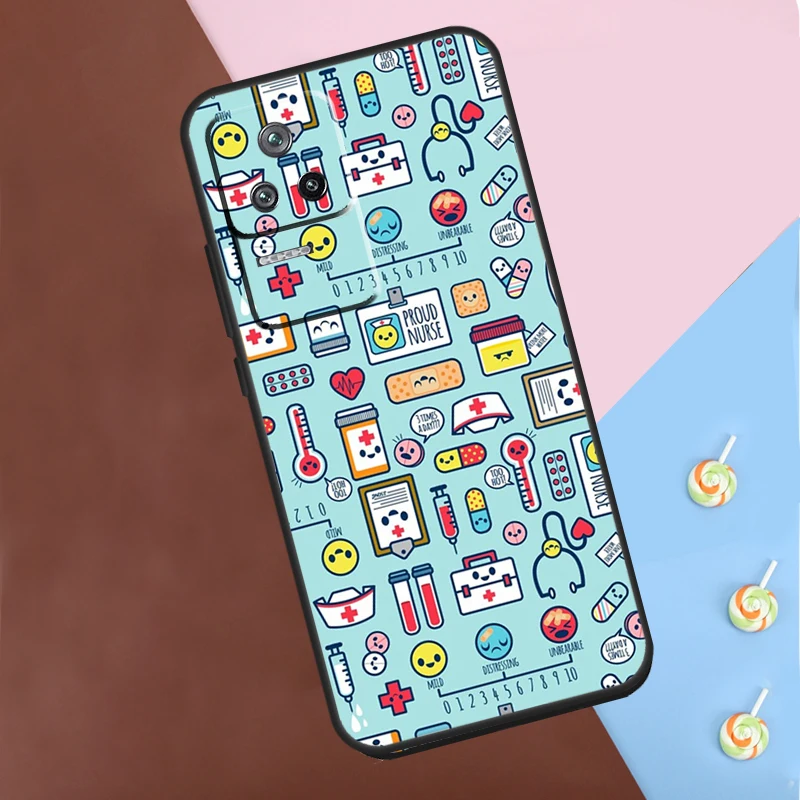 Medical Doctor Nurse Case For POCO X6 Pro X3 X4 X5 F5 Pro F3 M5s Cover For Xiaomi 13T 14 13 Pro 11T 12T 12 Lite