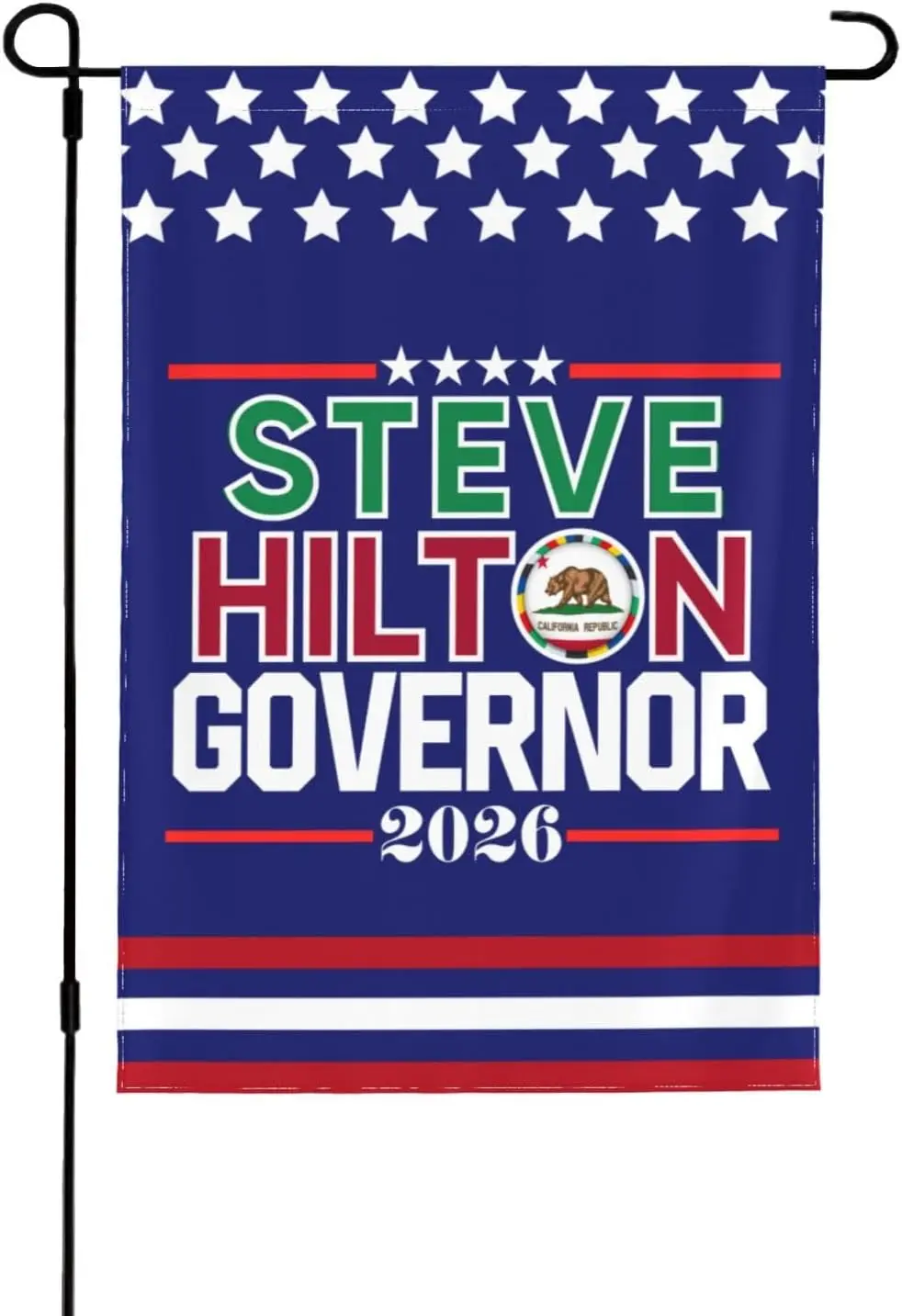 Steve-Hilton For California Governor 2026 Garden Flag 12x18 Steve-Hilton For Governor 2026 Yard Sign House Flag Double Sided SSL