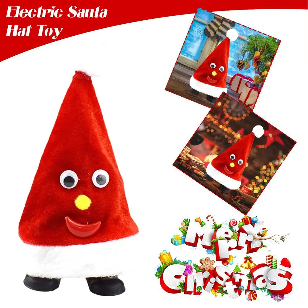 20cm Creative Running Tree Swing Bell Christmas Atmosphere Decoration Small Toy Running Christmas Home Pillow Electric Hat Q8S6