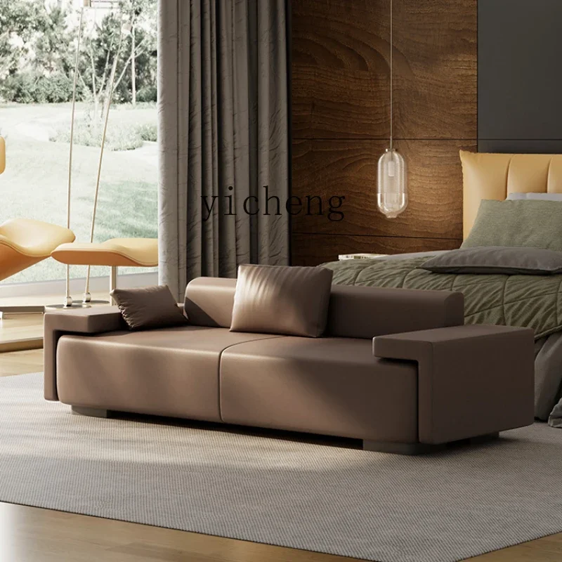 Full Leather Bed End Stool Sofa Minimalist Bedside Stool Bedroom High-End Bench