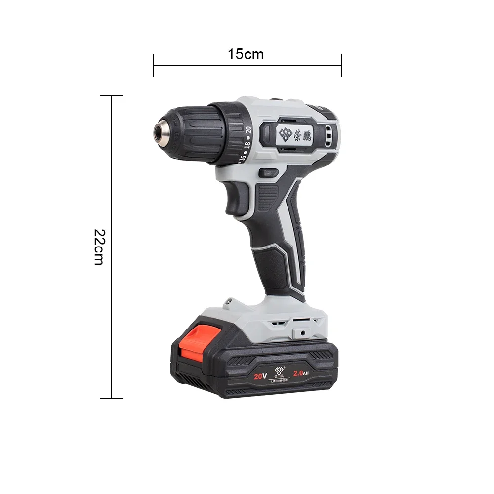 RONGPENG R685 Cordless Electric Drill 20V Lithium Battery Brushless Motor Variable Speed Handheld Power Drills Tool