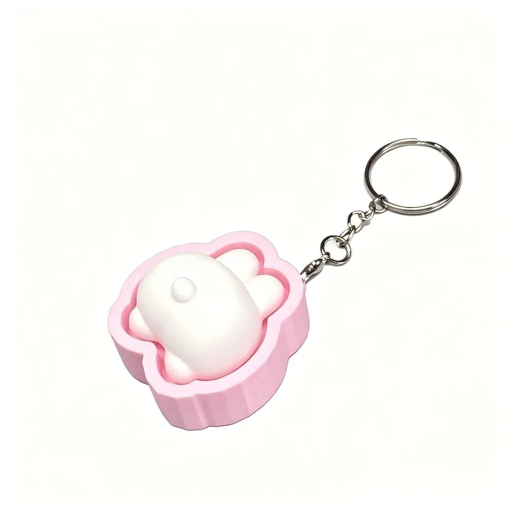 Soft Fidget Keychain Cartoon Animals Cute Finger Button Clicker Slow Resbound Novelty Squeeze Keychain Office Relaxation