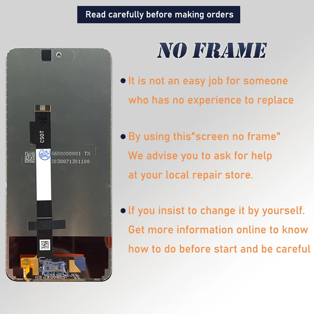 6.6 inch For Xiaomi Poco X3 GT LCD 21061110AG Display With Frame