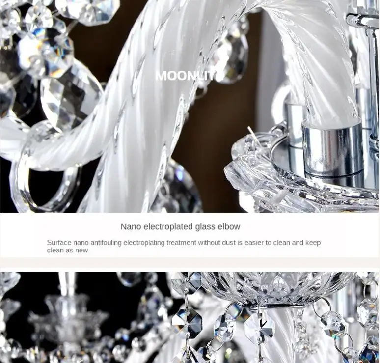 

Luxury European style living room K9 crystal chandelier, household lighting fixture bedroom light, simple and modern chandelier